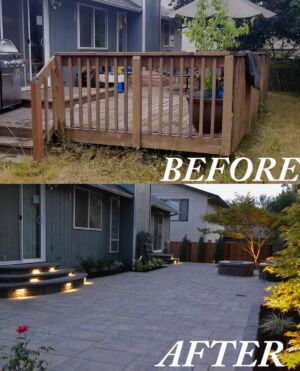 Before and After of Paver Patio Installation in Beaverton Oregon