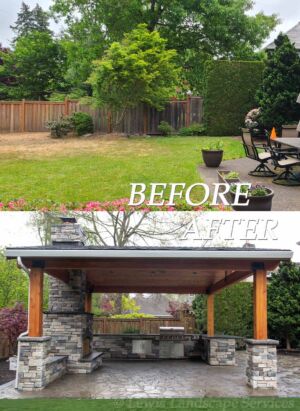 Before and After - Outdoor Living Space & Covered Structure - Hillsboro