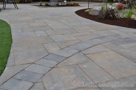 Close-up Detail on Back Yard Paver Patio