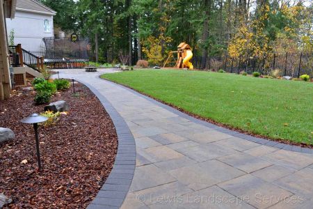 Paver Patio & Pathway, Planting, New Sod Lawn