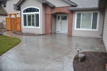 Front Walkway / Porch Made with Stone Pavers by Marshall's