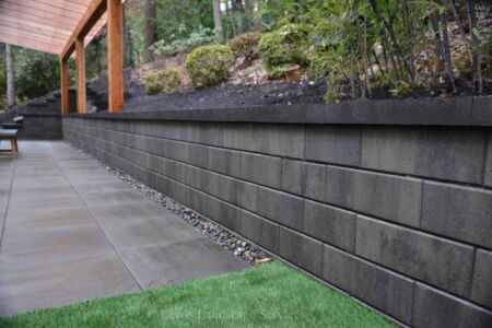 Segmental Retaining Wall we Built in Lake Oswego, Oregon