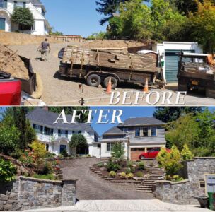 Before and After - Massive Front Yard Remodel Job in SW Portland