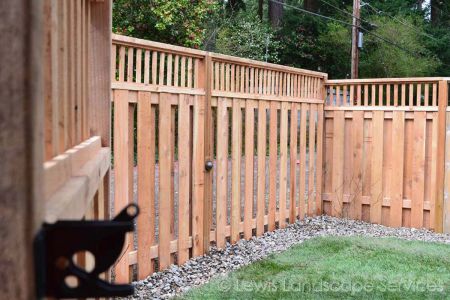 Lattice Top Good Neighbor Cedar Fence we installed in Lake Oswego - fence installers