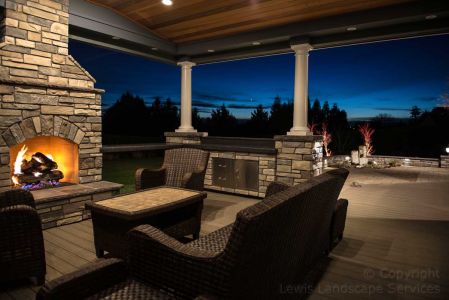 Stone Gas Outdoor Fireplace