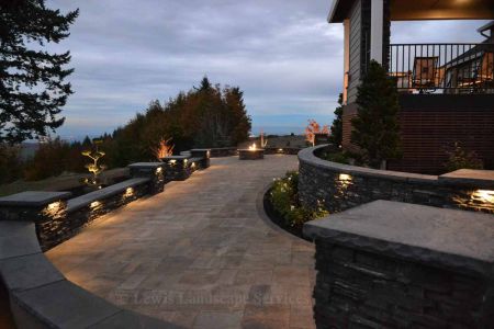 Some Hardscape Lighting and Uplighting at a Patio & Landscape Project We Installed in Bald Peak Area, Hillsboro