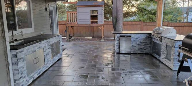 Both Sides of a Dual Outdoor Kitchen we Built in Hillsboro, OR
