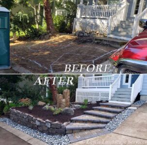 Before and After - Front Yard Landscaping in Beaverton