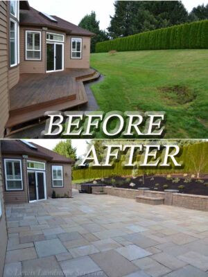 Before and After - Complete Patio & Landscaping Installation in Sherwood, Oregon