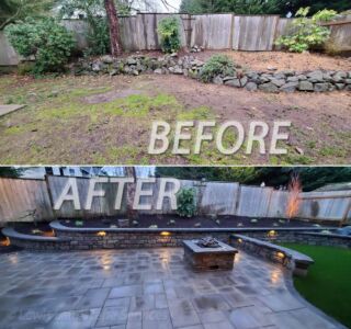 Before and After - Back Yard Landscaping & Patio Remodel in Beaverton