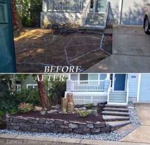 Before and After - Front Yard Landscaping in Beaverton