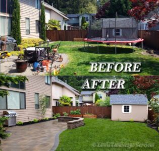 Before and After Back Yard Landscaping & Patio Remodel Job in Hillsboro