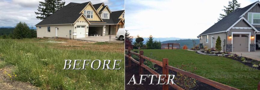Before and After - Landscaping Installation in Hillsboro OR