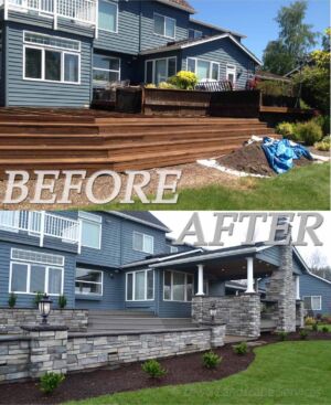 Before and After - Patio, Landscaping and Structure Job in Beaverton, OR