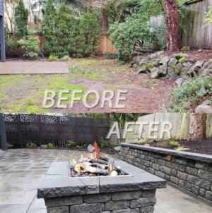 Before and After - Back Yard Landscaping & Patio Remodel in Beaverton