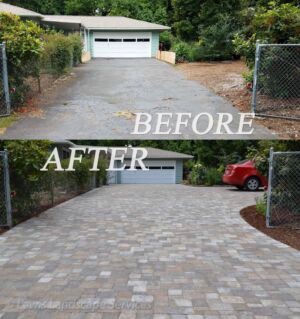 Before and After - Concrete Driveway Turned to Paver Driveway Job in Tigard, OR