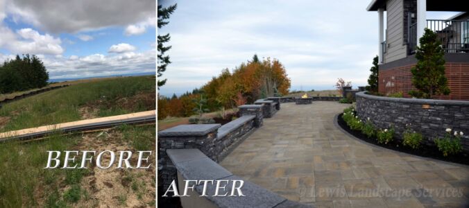 Before and After - Large Paver Patio Installation in Hillsboro OR