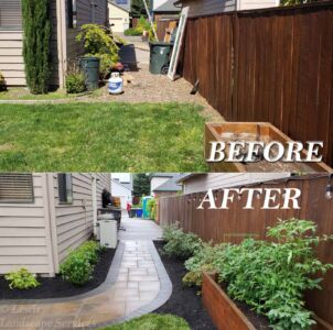 Before-After - Paver Pathway in Hillsboro, Oregon