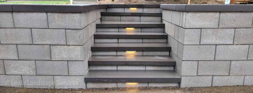 Steps Within Retaining Wall