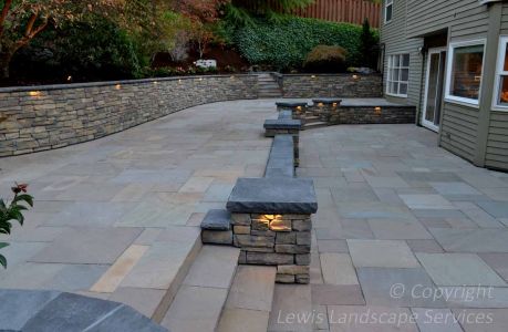 Patio Made with Stone Pavers by Natural Paving USA