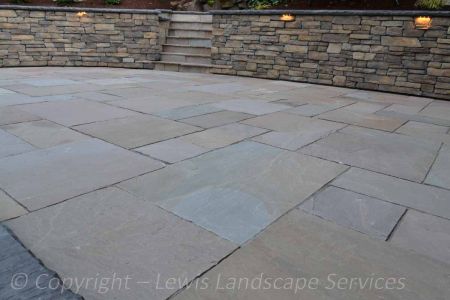 Patio Made with Stone Pavers by Natural Paving USA