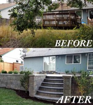 Before and After - Retaining Wall & Steps Job in Beaverton