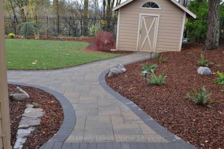 Paver Patio & Pathways, Planting, New Sod Lawn