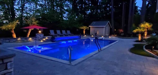 Tree Uplighting, Pathway Lights, Hardscape Lights, Post Lights & Pool Lighting from one of our Installations in Beaverton