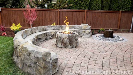 Custom Made Stone / Gas Fire Pit