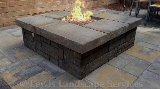 Square Block Gas Fire Pit